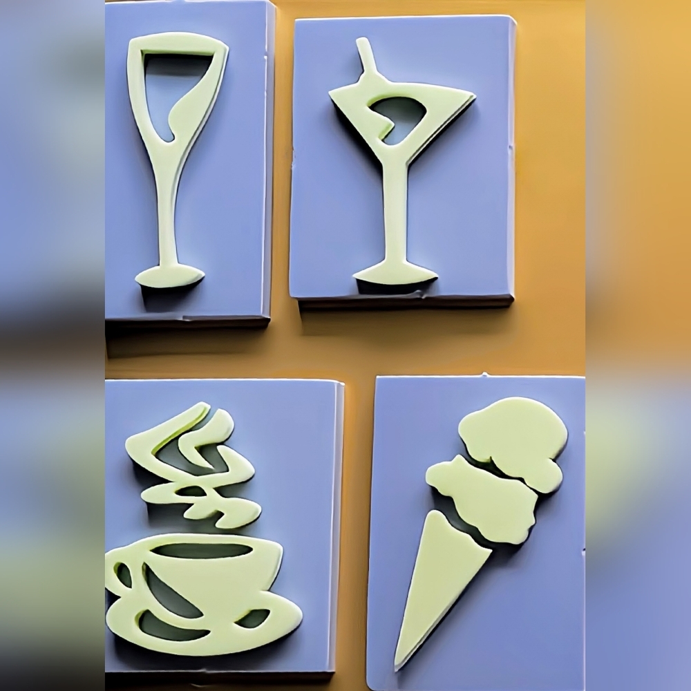 Drinks & Dessert Foam Stamp Set • NWOT